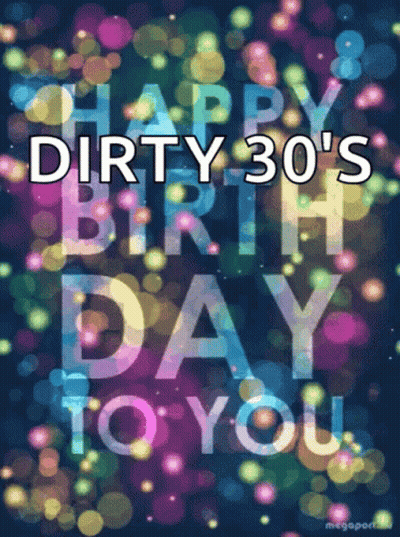 Dirty 30 Birthday Greeting With Colorful Lights GIF