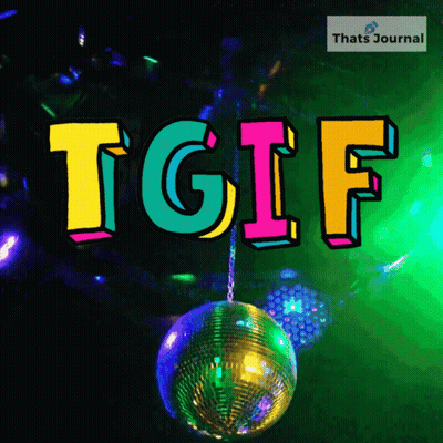 Disco Ball Hanging From Chain With TGIF