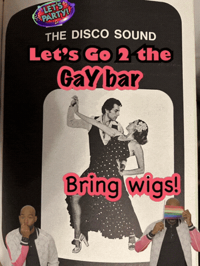 Disco Sound Let's Go To The Gay Bar Poster GIF