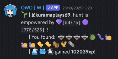 Discord Message Saying Owo W App 28/10/2025 13:20 GIF