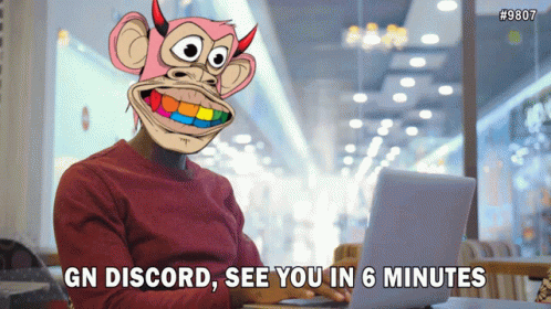 Discord See You in 6 Minutes Cartoon Monkey
