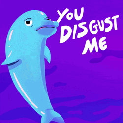 Disgusted Cartoon Dolphin