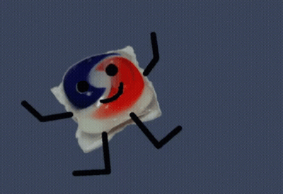 Dishwasher Pod With Arms And Legs GIF