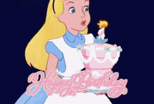 Disney Birthday Cake Blow Candles Alice In Wonderland