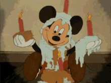 Disney Birthday Cake Melting Candles Mickey Mouse
