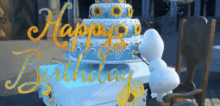 Disney Birthday Cake Sunflowers Olaf Eating Frozen