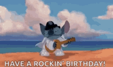 Disney Birthday Song Rock Stitch Play Guitar Beach