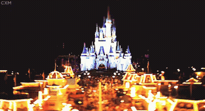 Disney Castle At Night With CXM GIF
