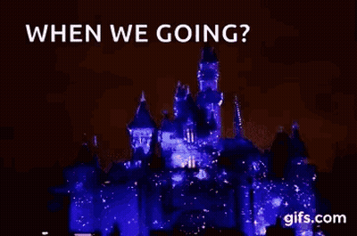 Disney Castle Lit Up Night With When We Going GIF