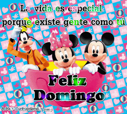 Disney Characters Greeting Feliz Domingo GIF