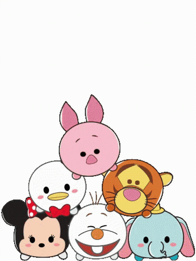 Disney Characters Stacked With Oops GIF