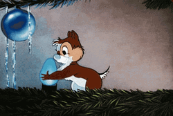 Disney Chip And Dale Fixing Christmas Light  GIF