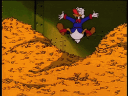 Disney Comics Scrooge Mcduck Floating On Mountain Money GIF
