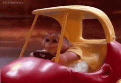 Disney Dinosaur Baby Sinclair Driving Fast  GIF