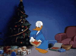 Disney Donald Duck Decorating Christmas Tree GIF