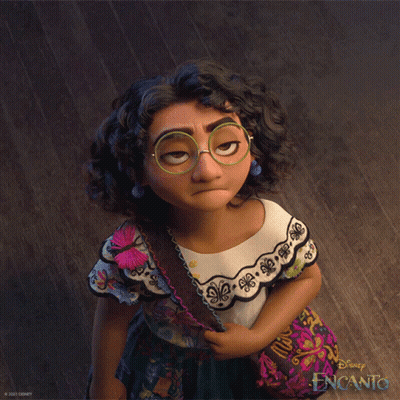 Disney Encanto Character In Glasses And Floral Dress GIF