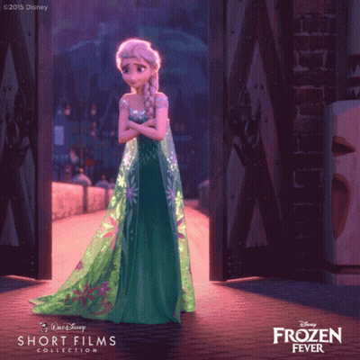 Disney Frozen Fever Poster Showing Elsa GIF