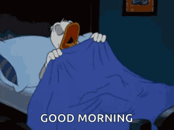 Disney Good Morning Donald Duck Sleeping GIF