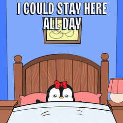 Disney Good Morning Penguin All Day On Bed GIF