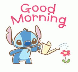 Disney Good Morning Stitch Flowering Plant GIF