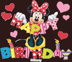Disney Happy Birthday Minnie Mouse Banner GIF