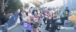 Disney Land Ladies Crossing Finish Line GIF