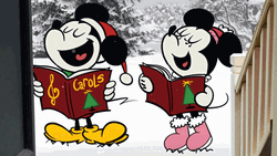 Disney Mickey And Minnie Mouse Christmas Caroling  GIF