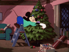 Disney Mickey Mouse Decorating Christmas Tree GIF