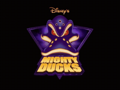 Disney Mighty Ducks Logo With Purple Octopus GIF