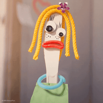 Disney Pixar Stick Figure With Yellow Hair GIF