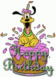 Disney Pluto Happy Birthday Cake GIF