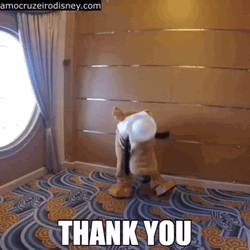 Disney Pluto Mascot Thank You Bow GIF