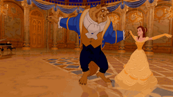 Disney Princess Belle And Beast Dancing Together