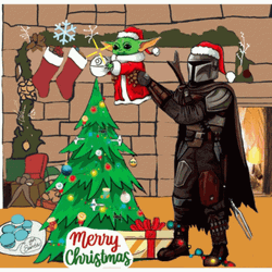 Disney Star Wars Baby Yoda Merry Christmas GIF