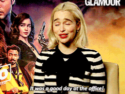 Disney Star Wars Emilia Clarke Big Laugh GIF