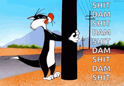 Disney Sylvester Bangs Head Against Wall GIF