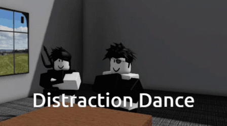 Distraction Dance Roblox Characters In Room GIF