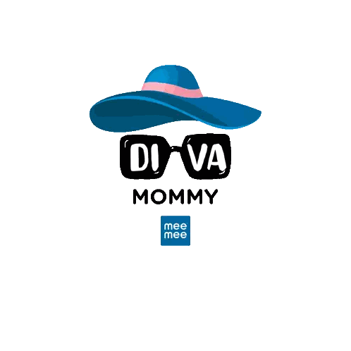 Diva Mommy Logo With Hat And Sunglasses Sticker