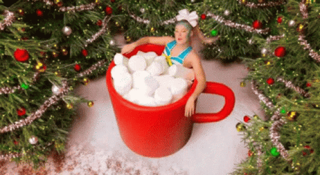 Dive In Red Marshmallow Cup GIF