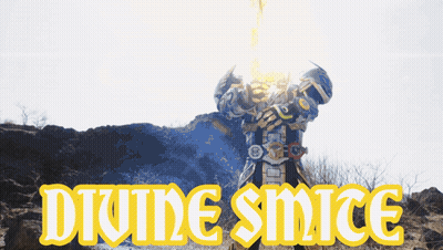 Divine Smice Is Written On A Poster With A Robot GIF