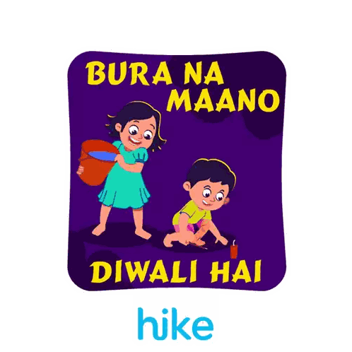 Diwali Hai Hike Cartoon Illustration Sticker