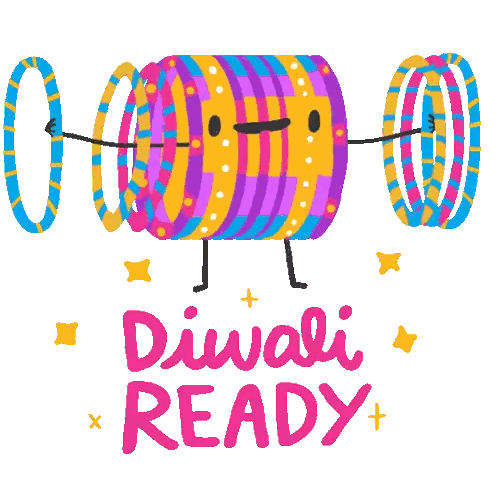 Diwali Ready Colorful Illustration Sticker