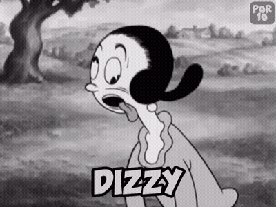 Dizzy Black and White Cartoon
