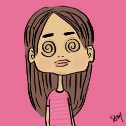 Dizzy Cute Pink Girl   GIF