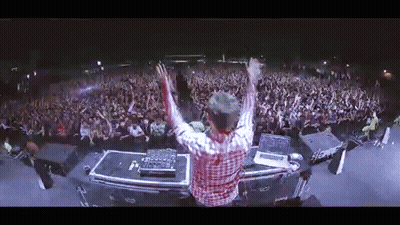 DJ In Front Of Crowd At Concert GIF