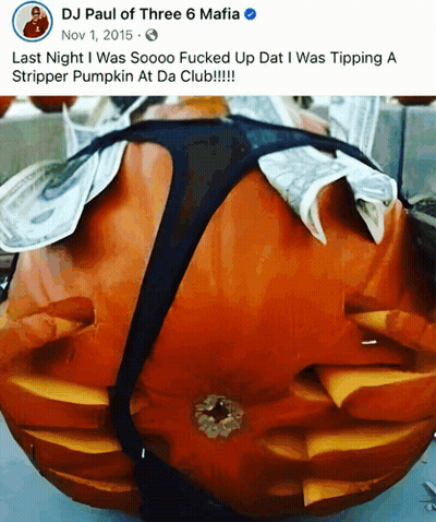 DJ Paul Three 6 Mafia Stripper Pumpkin GIF