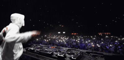 DJ Playing Music In Front Of Crowd GIF