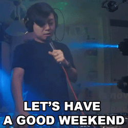 DJ Talking On Microphone Weekend Meme GIF