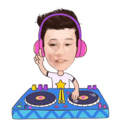 DJ Wearing Headphones Giving Thumbs Up Sticker