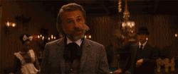 Django Dr King Schultz Weird Smile GIF